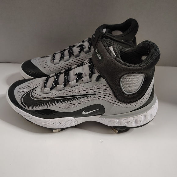 Nike Gray Alpha Huarache Elite 4 Mid Metal Baseball Cleat  Men’s Size 7 NEW main image 6